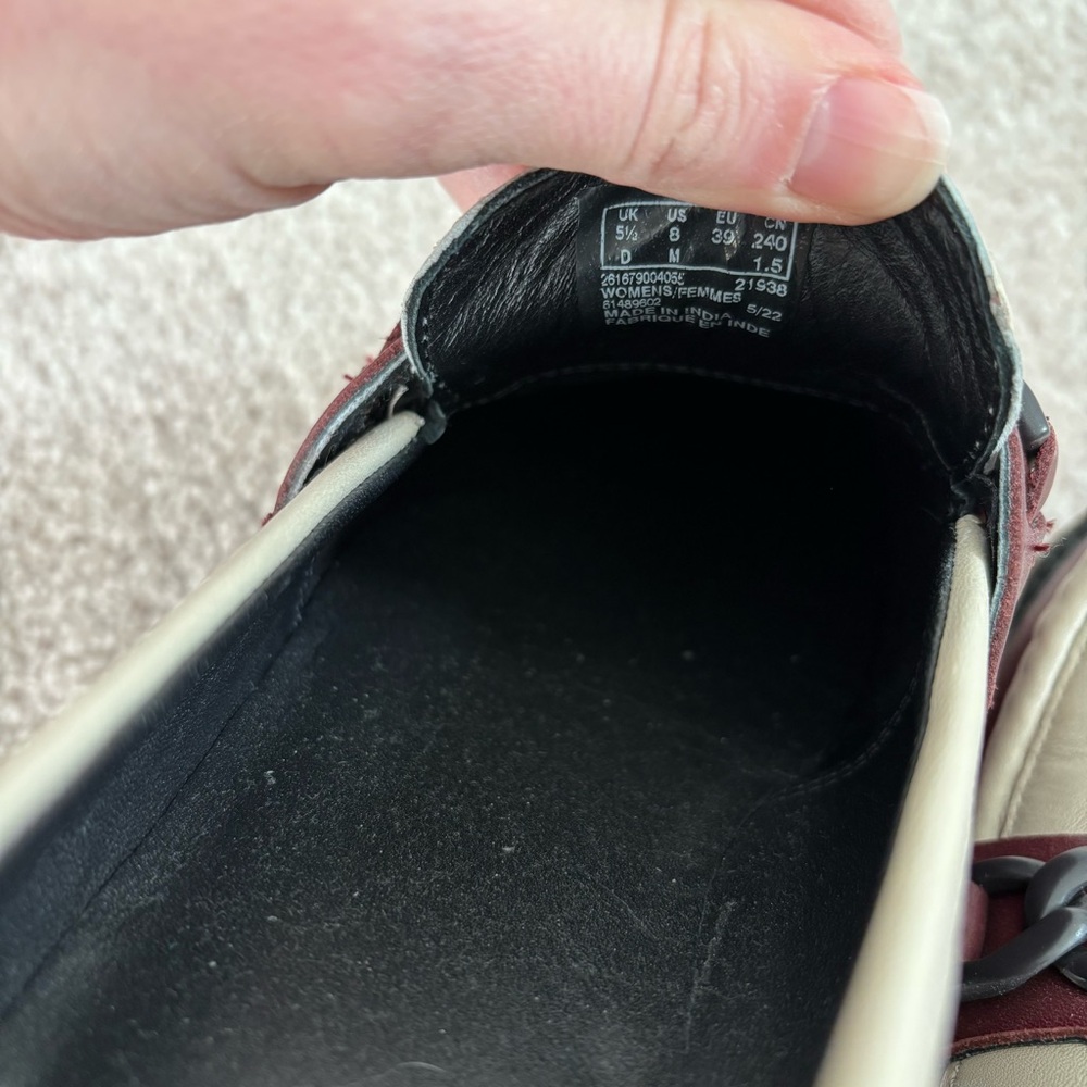 Clarks Red and Cream Loafers - Picture 8 of 10